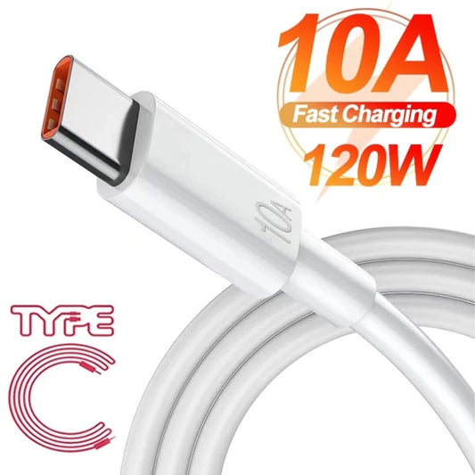 120W 10A Type C Type-C Quick Charging Cable for Samsung Xiaomi Huawei