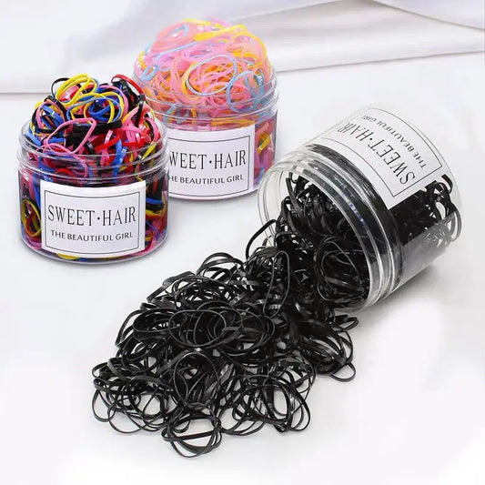 1000Pcs Disposable Elastic Rubber Band Mini Hair Bands Stationery