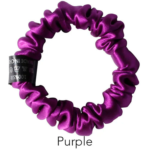 100% Pure Mulberry Silk Hair Ties Rubber Bands for Women Girls Small